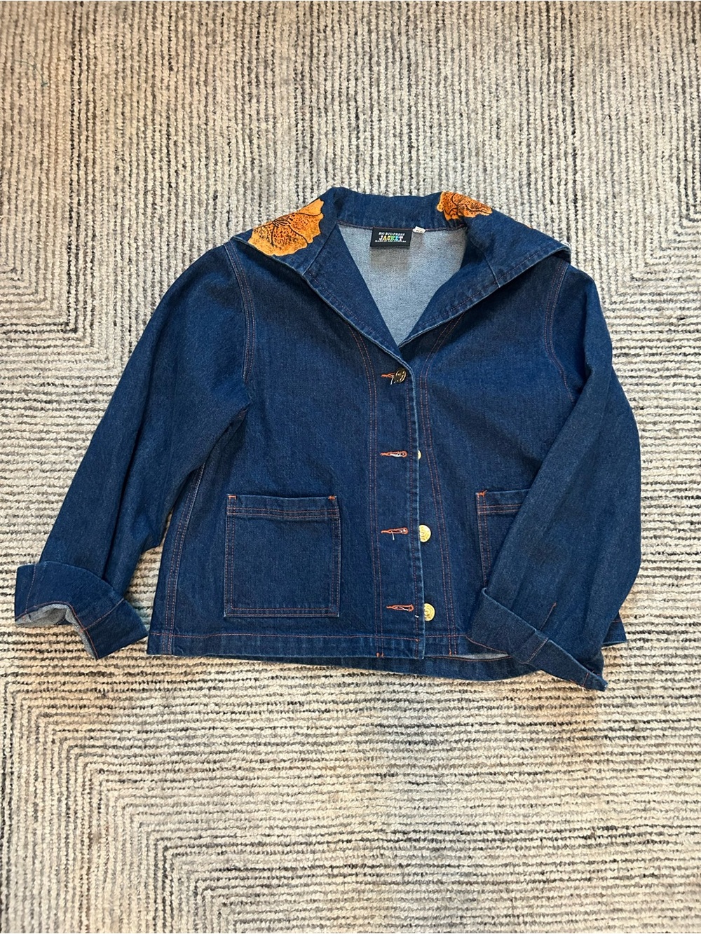 Big Bud Press Poppy Jean Flower Sailor Jacket Size Small denim work button - Picture 4 of 10